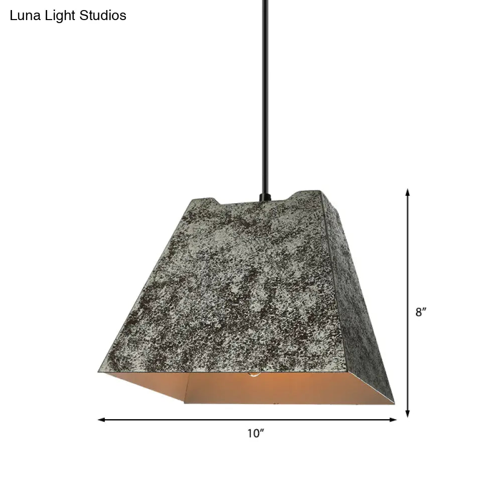 Industrial Style Iron Pendant Light Fixture - 4-Light Aged Black Shade Indoor Hanging Lighting