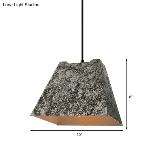 Industrial Style Iron Pendant Light Fixture - 4-Light Aged Black Shade Indoor Hanging Lighting