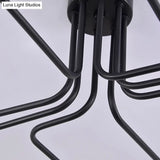 Industrial-Style Metal Pendant Light Fixture: Gun-Shaped Suspension In Black