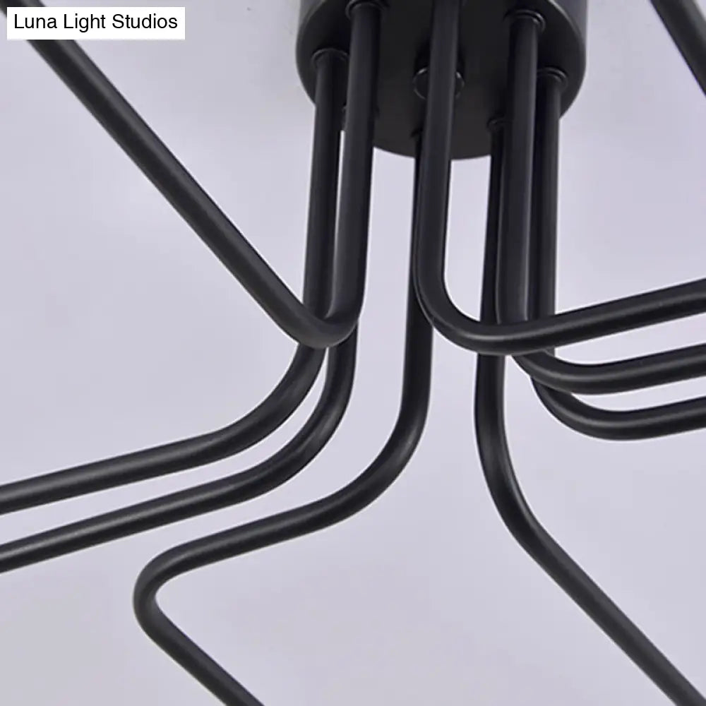Industrial-Style Metal Pendant Light Fixture: Gun-Shaped Suspension In Black