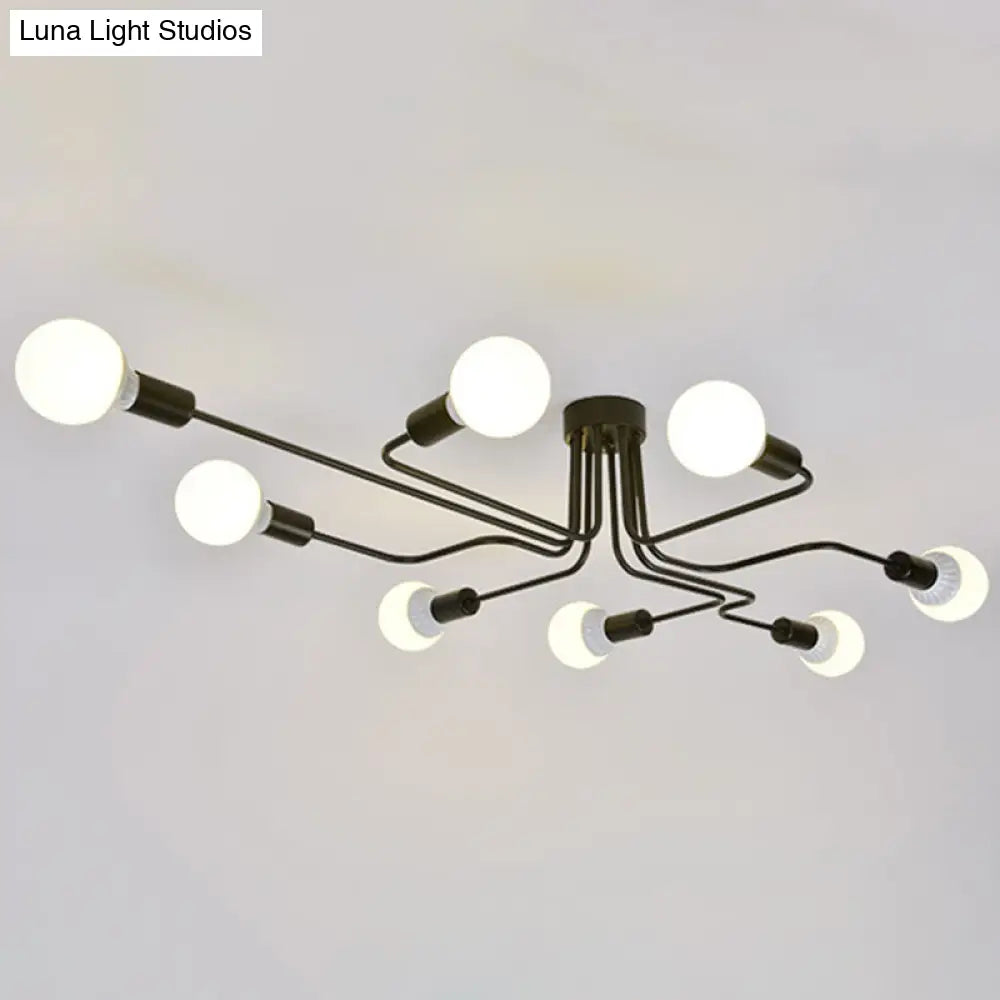 Industrial-Style Metal Pendant Light Fixture: Gun-Shaped Suspension In Black