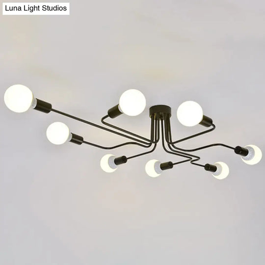 Industrial-Style Metal Pendant Light Fixture: Gun-Shaped Suspension In Black