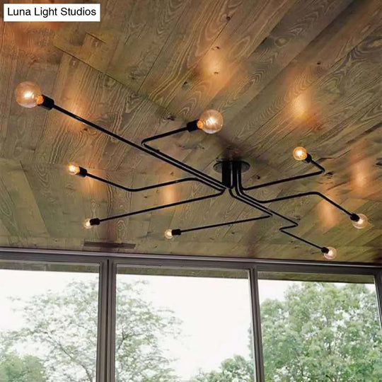 Industrial-Style Metal Pendant Light Fixture: Gun-Shaped Suspension In Black