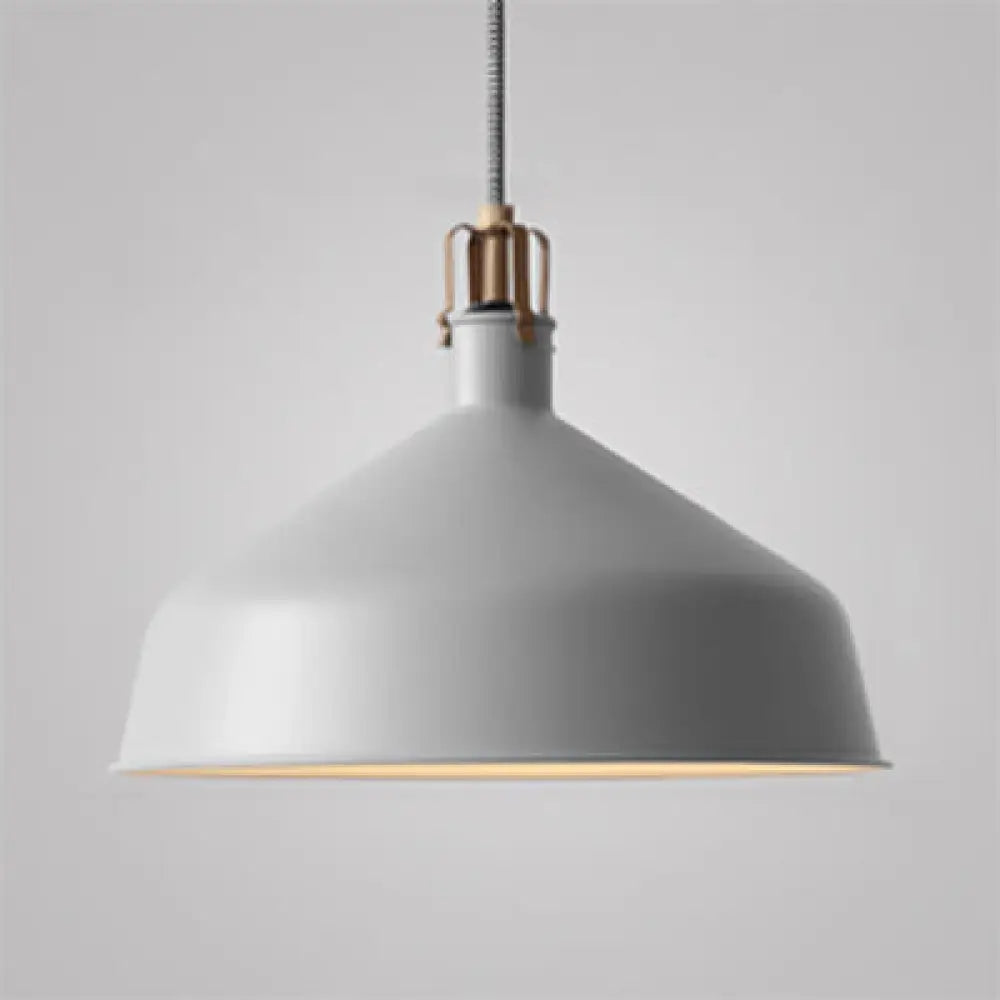 Industrial Style Metal Pendant Light With Adjustable Cord - 1-Light 8.5’/13’ Width Domed