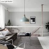 Industrial Style Metal Pendant Light With Adjustable Cord - 1-Light 8.5’/13’ Width Domed