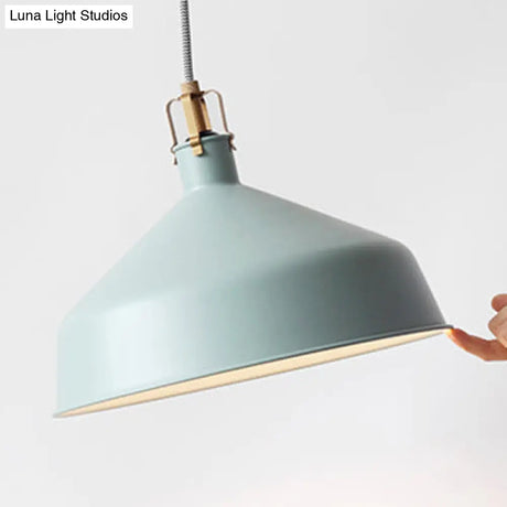 Industrial Style Metal Pendant Light With Adjustable Cord - 1-Light 8.5’/13’ Width Domed