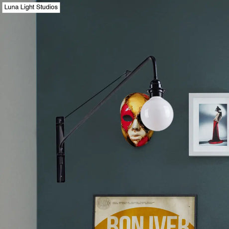 Industrial Style Metal Wall Sconce Light Fixture With Bare Bulb - Perfect For Study Rooms Black