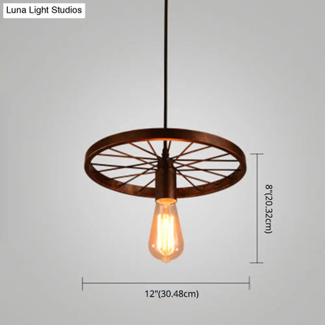 Industrial Style Metallic Multi-Light Pendant With Wheel Design - Perfect For Restaurants
