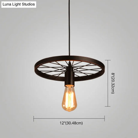 Industrial Style Metallic Multi-Light Pendant With Wheel Design - Perfect For Restaurants