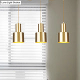 Industrial-Style Tandem Ceiling Pendant Lamp With Metal Gold Finish (3/5/7 Heads)