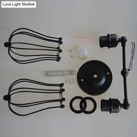 Industrial Style Vintage Double Vanity Wall Mounted Lamp For Bedroom Bathroom