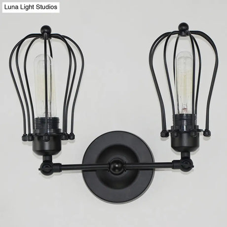 Industrial Style Vintage Double Vanity Wall Mounted Lamp For Bedroom Bathroom