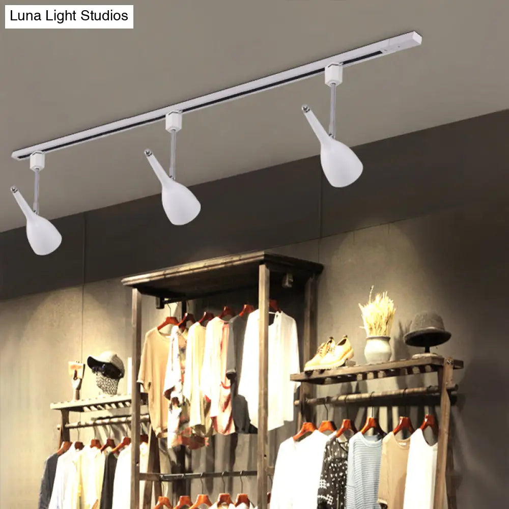 Industrial Stylish Bell Track Light - 3-Light Metallic Rotatable Semi Flush Mount Spotlight For