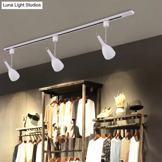 Industrial Stylish Bell Track Light - 3-Light Metallic Rotatable Semi Flush Mount Spotlight For