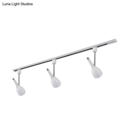 Industrial Stylish Bell Track Light - 3-Light Metallic Rotatable Semi Flush Mount Spotlight For