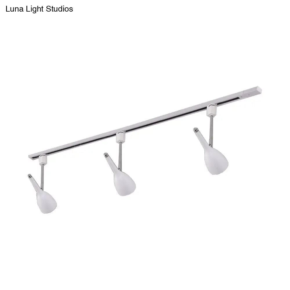 Industrial Stylish Bell Track Light - 3-Light Metallic Rotatable Semi Flush Mount Spotlight For