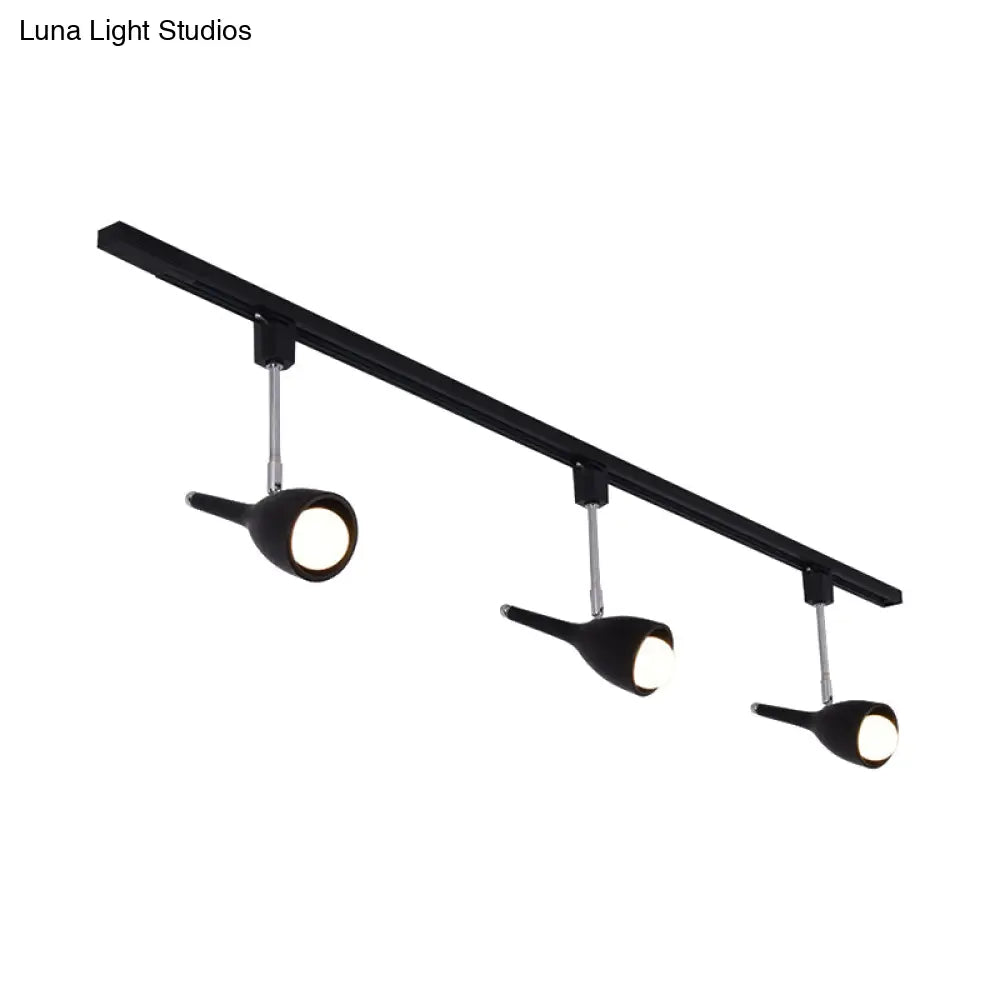 Industrial Stylish Bell Track Light - 3-Light Metallic Rotatable Semi Flush Mount Spotlight For