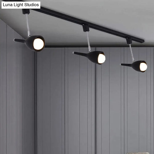 Industrial Stylish Bell Track Light - 3-Light Metallic Rotatable Semi Flush Mount Spotlight For