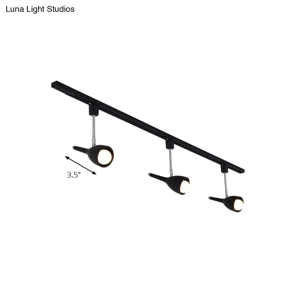 Industrial Stylish Bell Track Light - 3-Light Metallic Rotatable Semi Flush Mount Spotlight For