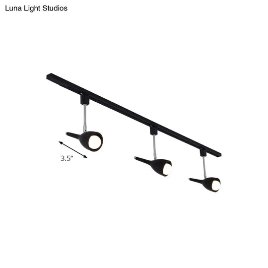 Industrial Stylish Bell Track Light - 3-Light Metallic Rotatable Semi Flush Mount Spotlight For