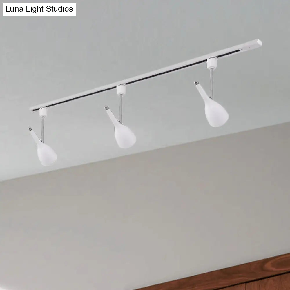 Industrial Stylish Bell Track Light - 3-Light Metallic Rotatable Semi Flush Mount Spotlight For