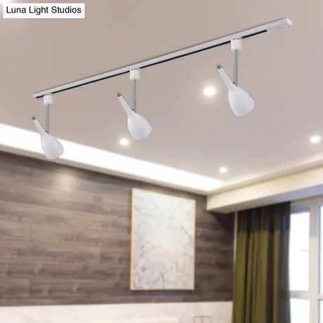 Industrial Stylish Bell Track Light - 3-Light Metallic Rotatable Semi Flush Mount Spotlight For