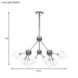 Industrial Stylish Glass Diamond Pendant Light Chandelier - 3/9/12 Bulbs Amber/Clear