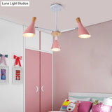 Iron Bias-Cut Bottle Chandelier - Macaron Style Pendant Light For Living Room
