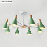 Iron Bias-Cut Bottle Chandelier - Macaron Style Pendant Light For Living Room