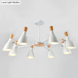Iron Bias-Cut Bottle Chandelier - Macaron Style Pendant Light For Living Room