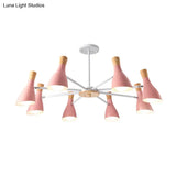 Iron Bias-Cut Bottle Chandelier - Macaron Style Pendant Light For Living Room