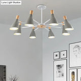 Iron Bias-Cut Bottle Chandelier - Macaron Style Pendant Light For Living Room