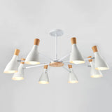 Iron Bias-Cut Bottle Chandelier - Macaron Style Pendant Light For Living Room 8 / White