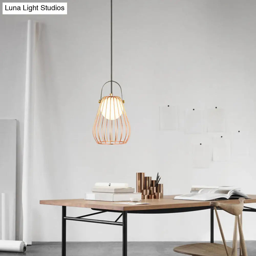 Iron Industrial Pear-Shaped Ceiling Pendant Light - Single Hanging Lamp For Bedroom