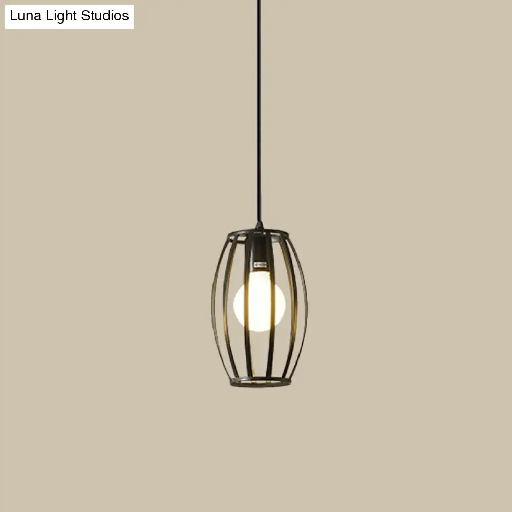 Industrial Black Iron Hanging Pendant Light With Multiple Shape Options