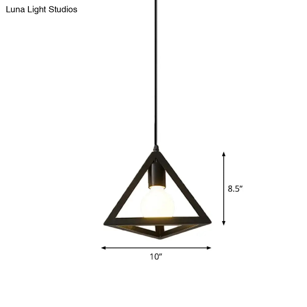 Iron Hanging Pendant Light With Black Industrial Design - Perfect For Dining Rooms Or Suspended