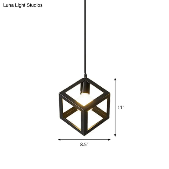 Industrial Black Iron Hanging Pendant Light With Multiple Shape Options