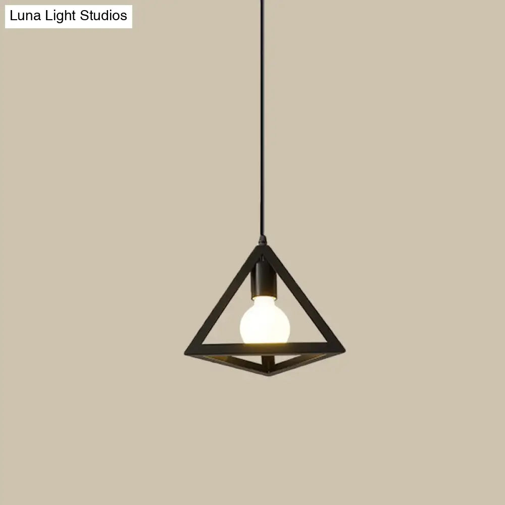 Iron Hanging Pendant Light With Black Industrial Design - Perfect For Dining Rooms Or Suspended