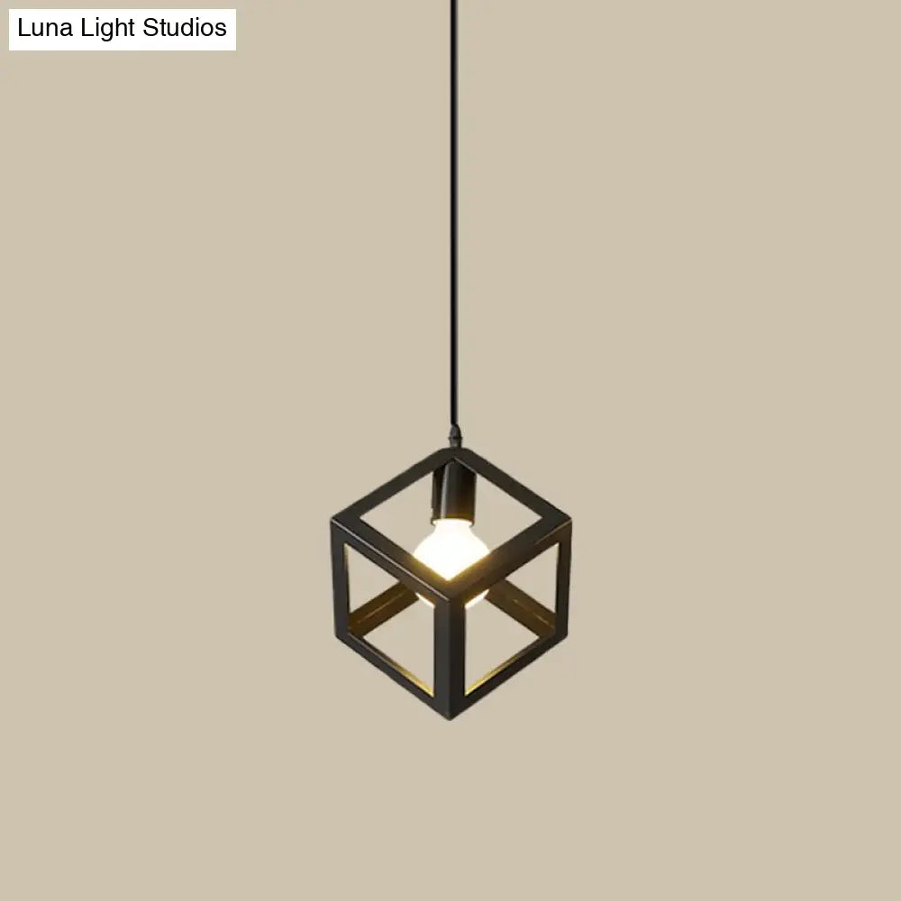 Industrial Black Iron Hanging Pendant Light With Multiple Shape Options