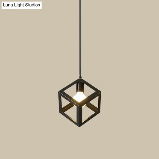 Industrial Black Iron Hanging Pendant Light With Multiple Shape Options