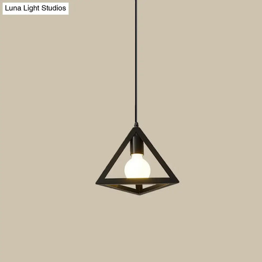 Industrial Black Iron Hanging Pendant Light With Multiple Shape Options