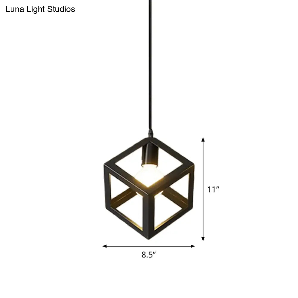 Iron Hanging Pendant Light With Black Industrial Design - Perfect For Dining Rooms Or Suspended