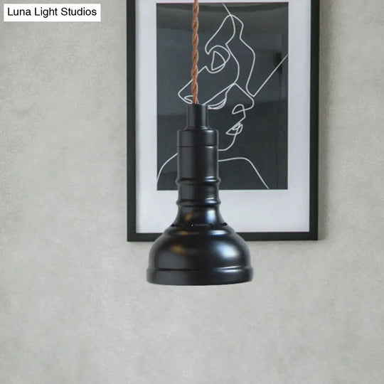 Iron Black Industrial Pendant Light - Torchlight 1-Bulb Suspension Lamp Kit