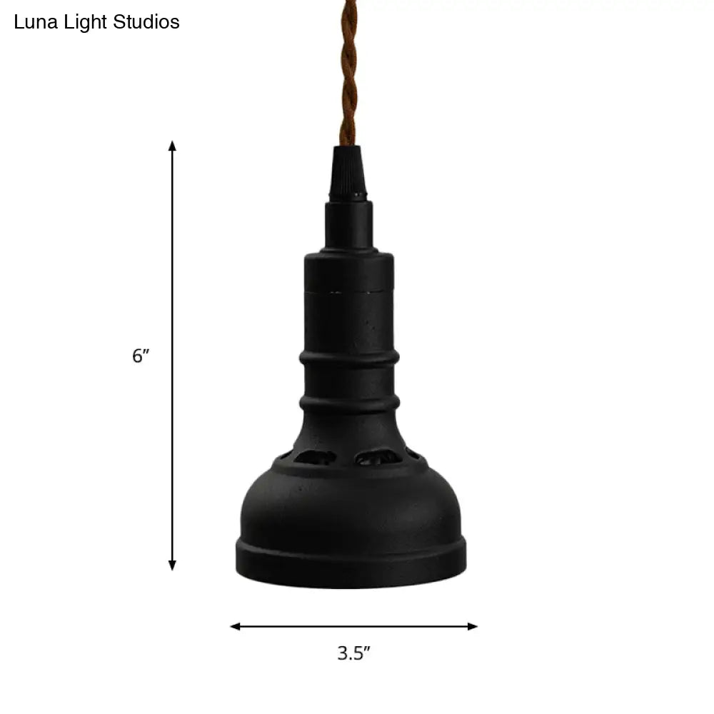 Iron Industrial Pendant Light Kit With Black Suspension And 1 Bulb