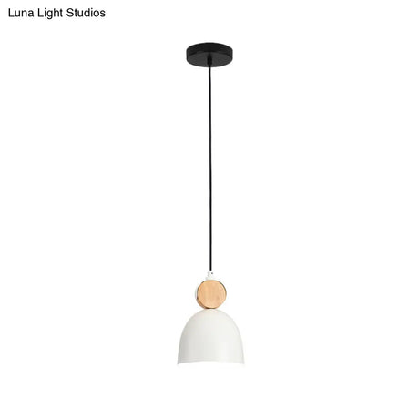 Iron Nordic Pendant Lamp With Oval/Cone/Dome Shade In Grey/White For Bedroom