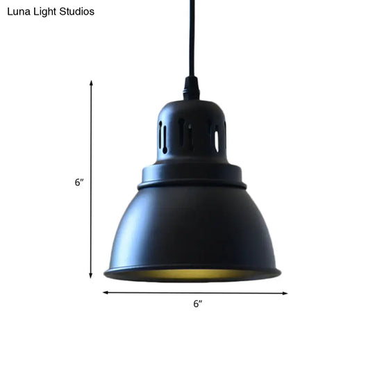 Iron Suspension Pendant Lamp With Antiqued Black Finish For Stairways 1-Bulb 3 Sizes Available
