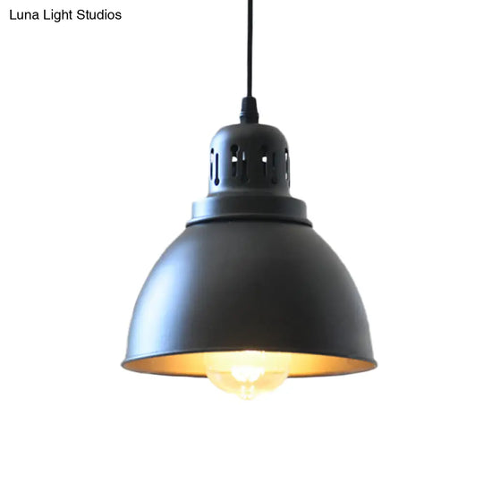 Iron Suspension Pendant Lamp With Antiqued Black Finish For Stairways 1-Bulb 3 Sizes Available