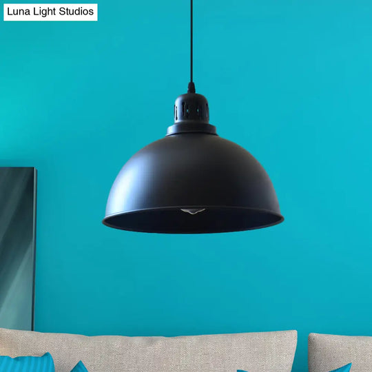 Iron Suspension Pendant Lamp With Antiqued Black Finish For Stairways 1-Bulb 3 Sizes Available