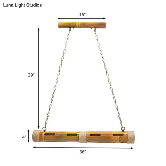 Iron Vintage-Style Bistro Island Lights With Beige Tube Shades