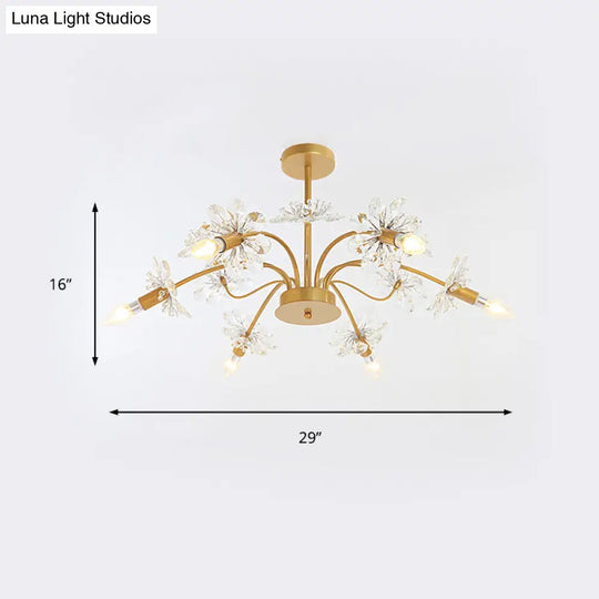Isla - Exquisite Gold Ceiling Pendant Chandelier 7 Light Candle Style With